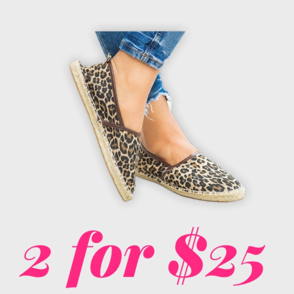 Leopard Print Espadrille Flats | 6